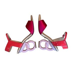 Kat Maconie Jade patent leather pink sandals size US 6